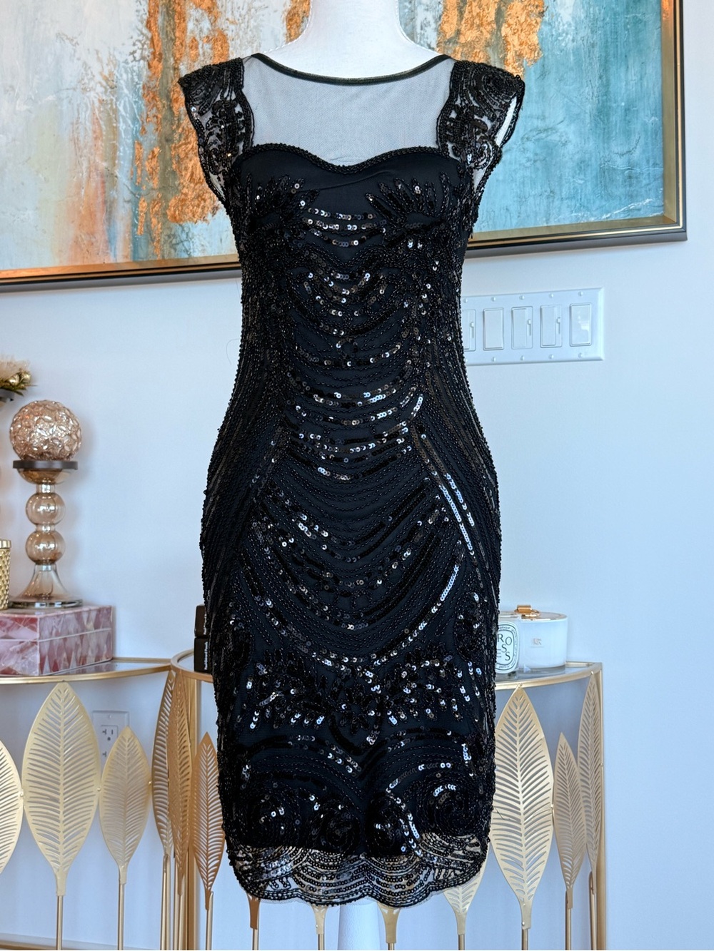 Elegant Black Sequin Dress